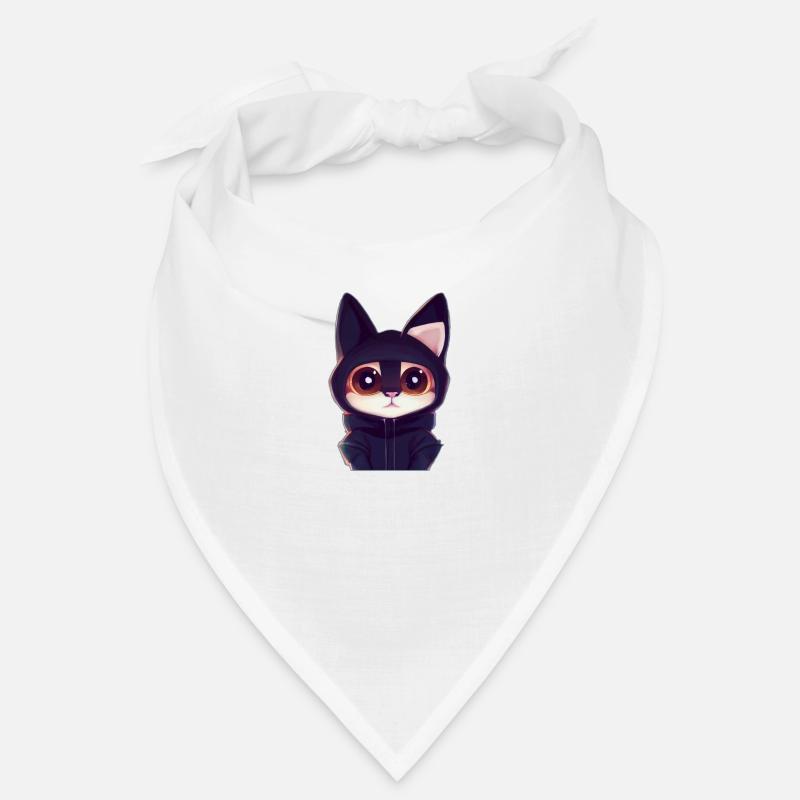 Chat mignon 2 - Bandana - blanc