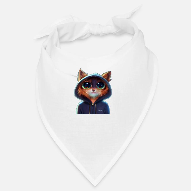 Katze mit Pullover 1 - Bandana - Weiß