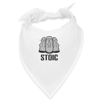 Stoischer Stoizismus Moai Osterinsel Statuen - Bandana - Weiß - Vorne