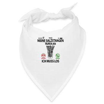 Salzstangen Knabberzeug Spruch lustig Witzig - Bandana - Weiß - Vorne
