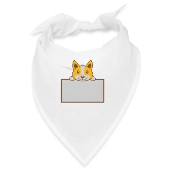 Schild zeigender braver Hund - Bandana - Weiß - Vorne