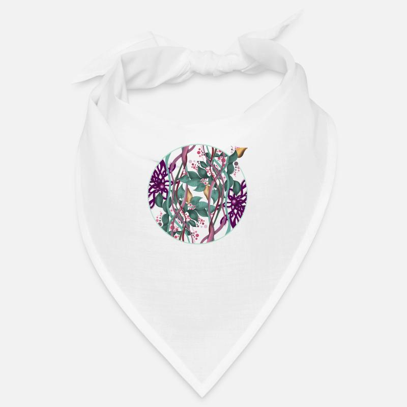 Pattern circle with leaves and dots Bandana