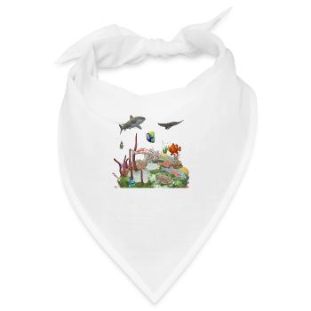 Wasserwelt Korallenriff Hai Fisch Nemo Meeresleben - Bandana - Weiß - Vorne