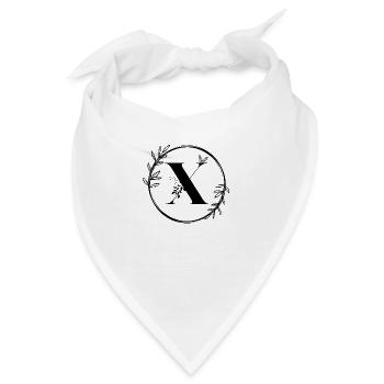 Blumenbuchstabe X - Bandana - Weiß - Vorne
