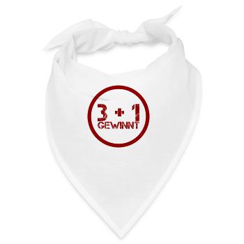 3 + 1 GEWINNT! Cool-trendiges Original-Design. NEU - Bandana - Weiß - Vorne