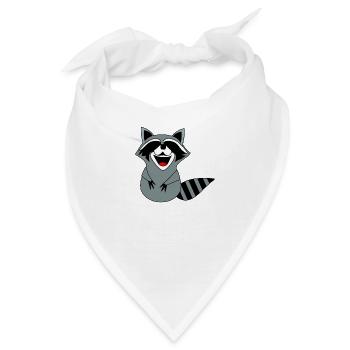 Waschbär Lächeln - Bandana - Weiß - Vorne
