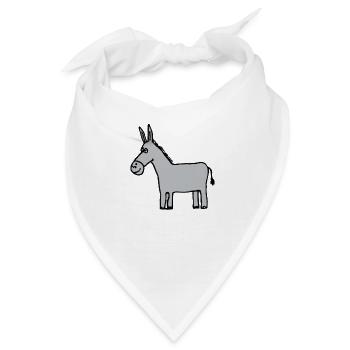 Esel Illustration - Bandana - Weiß - Vorne