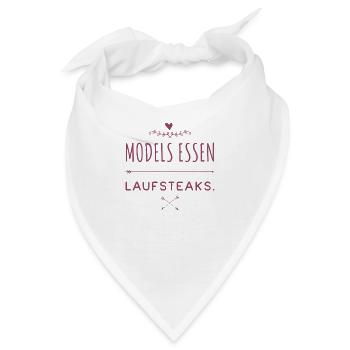 Models essen Laufsteaks --- Neues, tolles T-Shirt - Bandana - Weiß - Vorne
