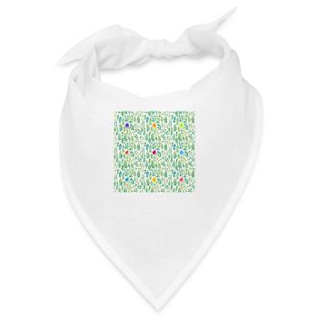 Wiese und Schmetterlinge - Bandana - Weiß - Vorne