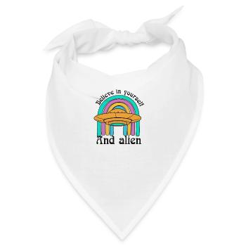 Glaube an dich selbst und Alien - Ufo Lover - Bandana - Weiß - Vorne