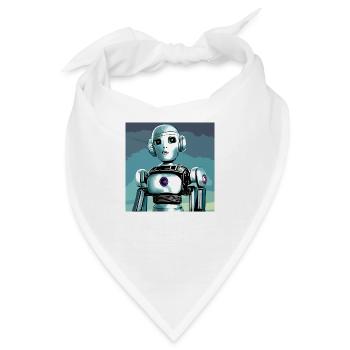 Roboter, Android, Cyborg, Science Fiction - Bandana - Weiß - Vorne