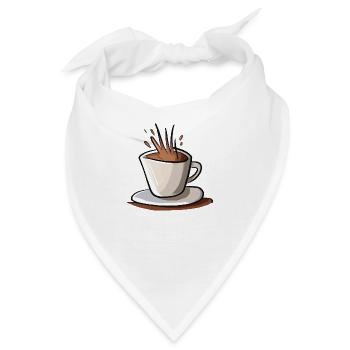 Kaffee Illustration Geschenkidee für Kaffeetrinker - Bandana - Weiß - Vorne