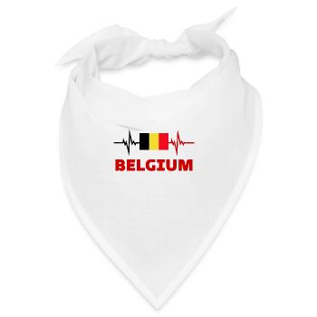 belgien Fußball 2022 belgien Herzschlag belgien - Bandana - Weiß - Vorne