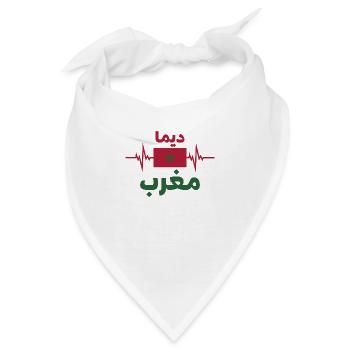 Marokko Fußball 2022 Marokko Herzschlag Marokko - Bandana - Weiß - Vorne