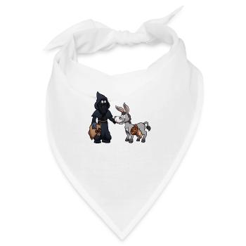 Diener Ruprecht mit Esel - Bandana - Weiß - Vorne