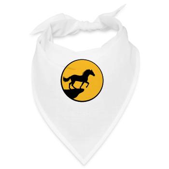 Stehendes Pferd Klippe Mond - Bandana - Weiß - Vorne