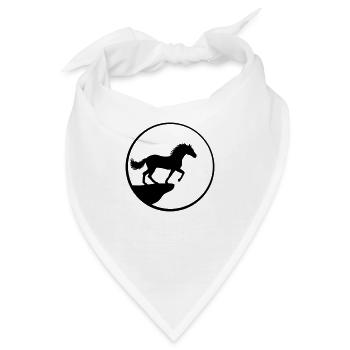 Klippe Mond Stehendes Pferd - Bandana - Weiß - Vorne