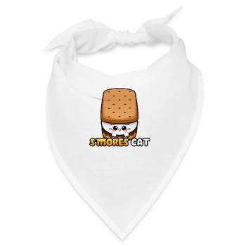 Smores Cat Katze S'mores Marshmallow Cookie Choco - Bandana - Weiß - Vorne