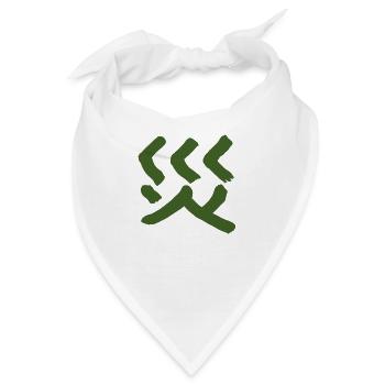 Desaster / Katastrophe - Auf Japanisch/ KHAKI Grün - Bandana - Weiß - Vorne