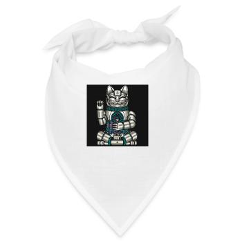 Cyborg Cat Japanese Cyber - Bandana - Weiß - Vorne