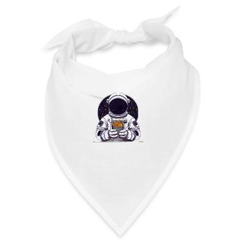 Funky Astronaut im Weltraum mit Pommes - Bandana - Weiß - Vorne