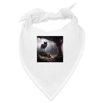 Wolf im Wald - Bandana - Weiß - Vorne