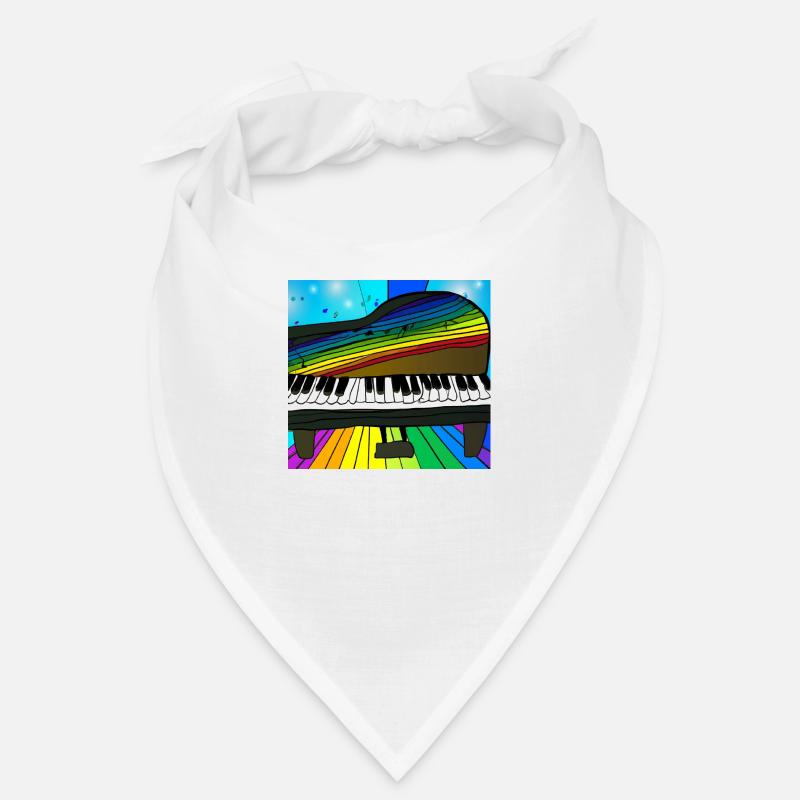 Piano on rainbow Bandana