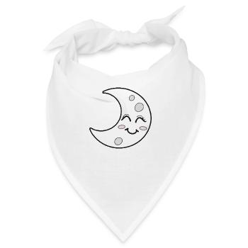 Mond Schlafen Lächeln Glücklich Geschenkidee - Bandana - Weiß - Vorne