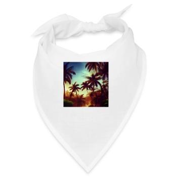 Abend in der Dschungelkunst - Bandana - Weiß - Vorne