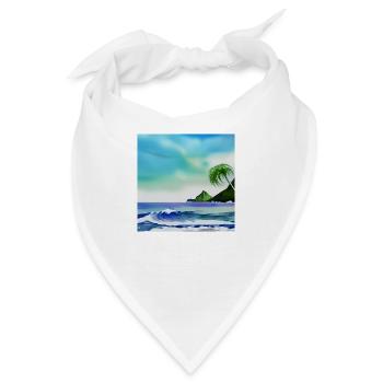 Aquarell Ozean Natur - Bandana - Weiß - Vorne