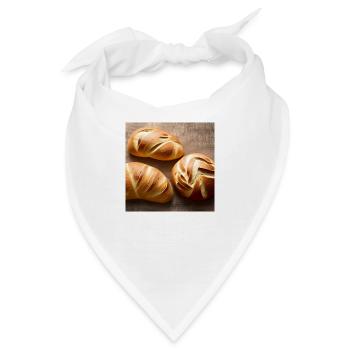 Porträt eines knusprigen Brotes - Bandana - Weiß - Vorne