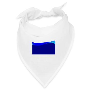 Dunkelblauer Wellenhintergrund - Bandana - Weiß - Vorne