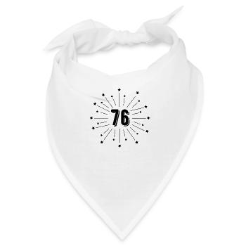 76. Sternjubiläum - Geschenk 76 Jahre - Bandana - Weiß - Vorne