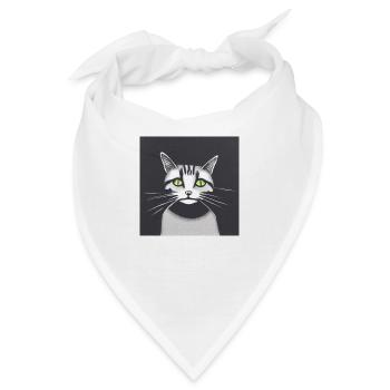 Katze - Bandana - Weiß - Vorne