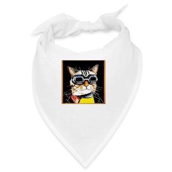 Coole Katze 1 - Bandana - Weiß - Vorne