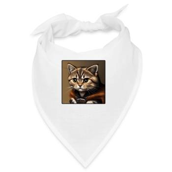 Coole Katze 2 - Bandana - Weiß - Vorne