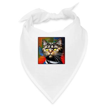 Coole Katze 5 - Bandana - Weiß - Vorne
