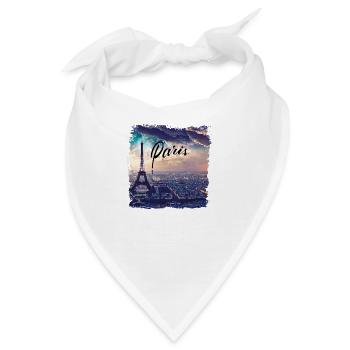Paris Eiffelturm Casual Style - Bandana - Weiß - Vorne