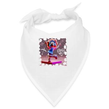 LUSTIGE MUSIK ILLUSTRATION MÄDCHEN 16 - Bandana - Weiß - Vorne