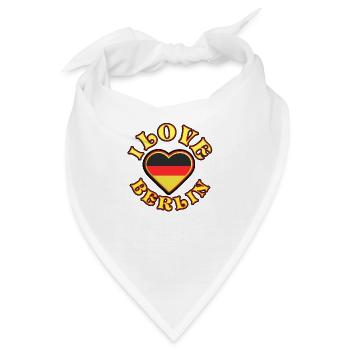 I love Berlin. Deutschland, Schwarz-Rot-Gold - Bandana - Weiß - Vorne