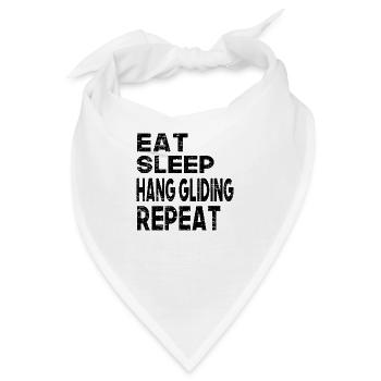 Eat Sleep Hang Gliding Repeat - Bandana - Weiß - Vorne