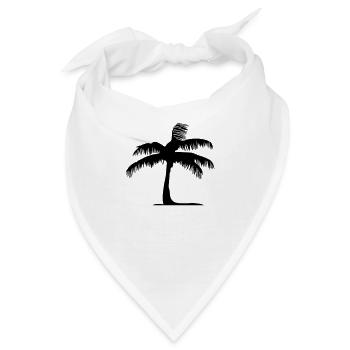 Tropisches Strand Paradies Palmen Sonne Vektor 1 - Bandana - Weiß - Vorne