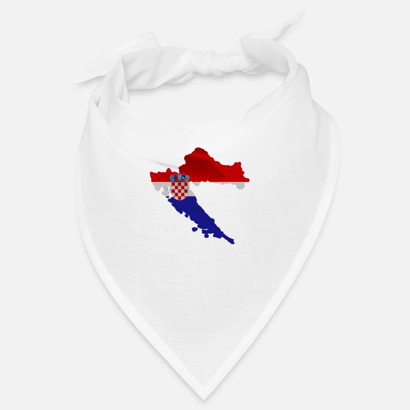 Drapeau croate en forme de pays - Bandana - blanc
