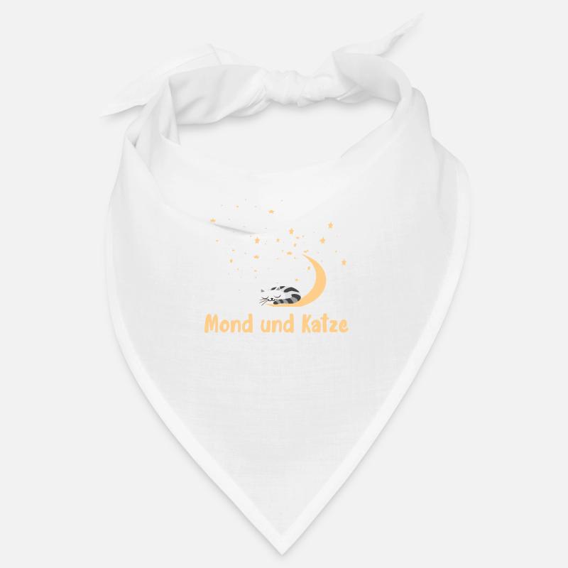 Lune et chat - Bandana - blanc