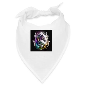 Mystischer Drache - Bandana - Weiß - Vorne
