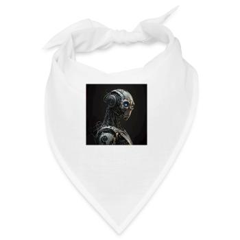 Blauäugiger Cyborg-Roboter - Bandana - Weiß - Vorne