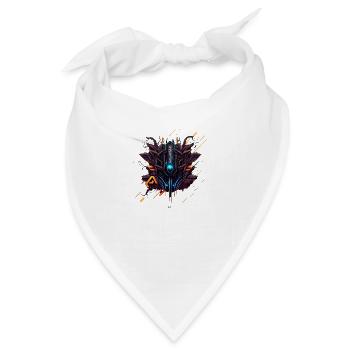 Futuristisches Cyber-Logo - Bandana - Weiß - Vorne