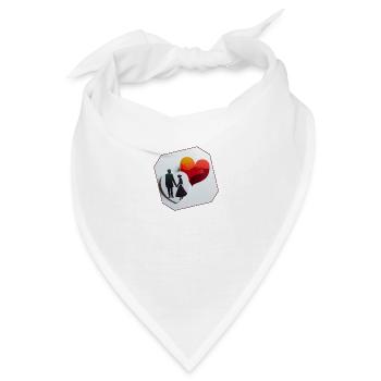 Liebe und Herz in Papier - Bandana - Weiß - Vorne