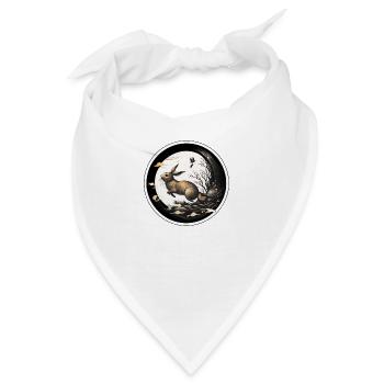 Ein Hase springt in eine Pfütze - Bandana - Weiß - Vorne