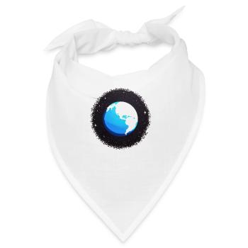 Süße Cartoon Darstellung des Planeten Erde 9 - Bandana - Weiß - Vorne